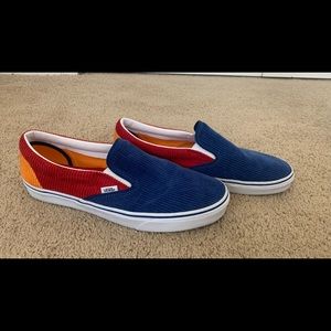 Multi-colored Corduroy Slip-On Vans